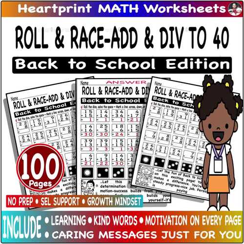 Roll and Race Math Dice Games | Addition & Division to 40 Goal Win ...
