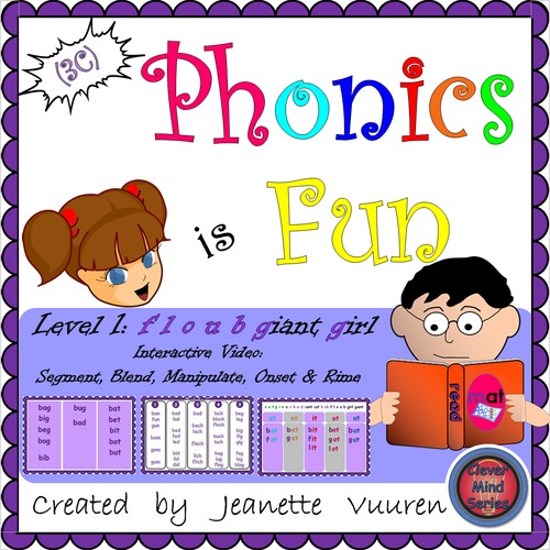 Preview of (3C) PHONICS IS FUN: VIDEO: f l o u b giant girl: DISTANCE LEARNING