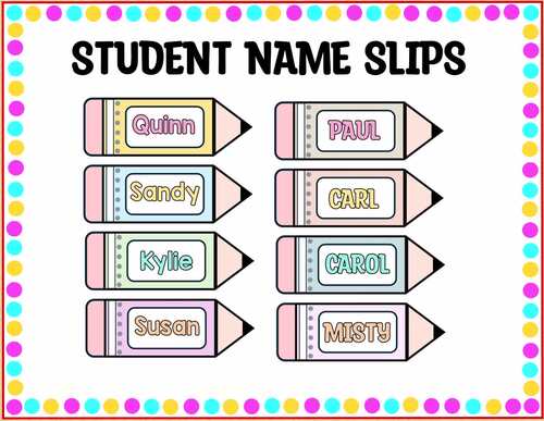 Classic Pencil Theme Name Slips, Cubby Signs, Book Bin Tags, Locker Slips