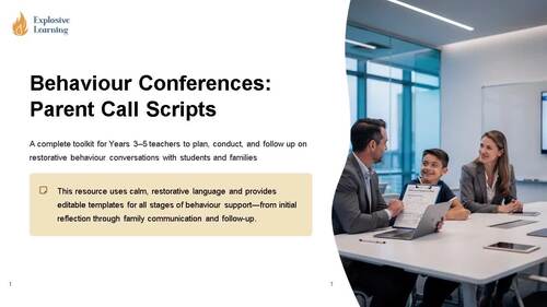 Behaviour Conferences Parent Call Scripts Complete : Lesson Pack ...