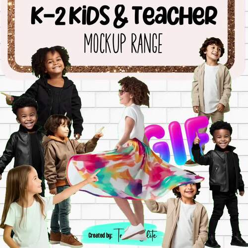 Animated K-2 Mockup GIFs | Moveable Teacher & Student Characters for ...