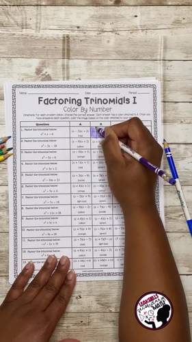 Factoring Quadratics | Color By Number PLUS Digital Access | TpT