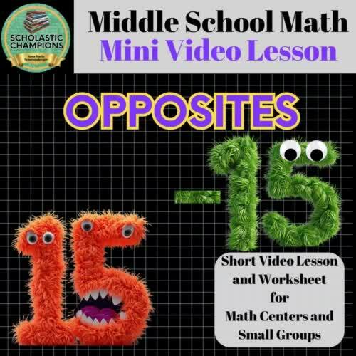 OPPOSITES * MINI Video Class Lesson for Middle School Math