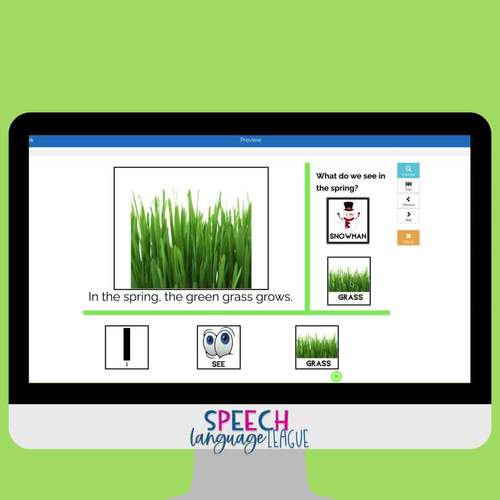 Spring Speech Therapy Boom Cards for Core Words and AAC | TPT