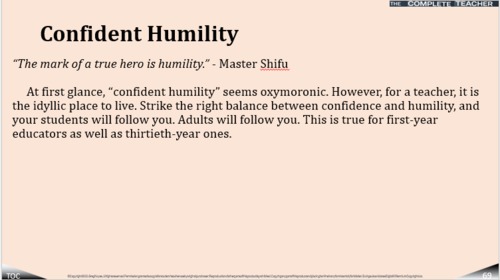 Preview of COMPLETE TEACHER Lesson 69 - Confident Humility