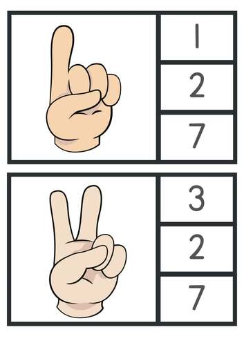 Finger Counting Peg Cards by TeacherAcademicAid | TPT
