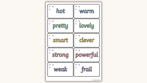 Synonyms Flashcards | 170 Vocabulary Cards | English Lesson Resources