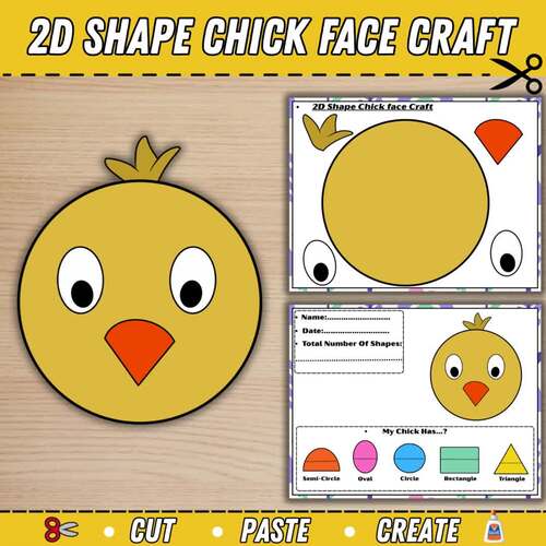 2D Shape Rabbit Craft | Cut & Paste Geometry Activity | Math for K-3rd