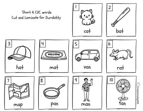 Short A CVC Activities | Write the Room | Phonics for Pre-K & Kindergarten