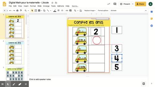Digital FRENCH School Math Worksheets for Google Classroom™ Distance  Learning