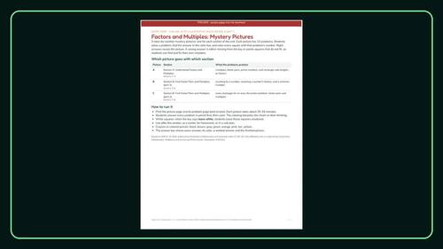 Factors Color by Number | Based on IM® K–12 Math Grade 4 Unit 1 | TPT