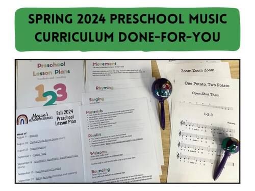 Spring 2026 Done For You Preschool Music Lesson Plans and Curriculum