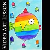 RAINBOW FISH Activity | EASY Summer Drawing & Painting Art