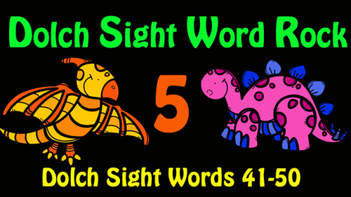 Preview of Dolch Sight Word Rock 5 Video (Dolch Sight Words 41-50)