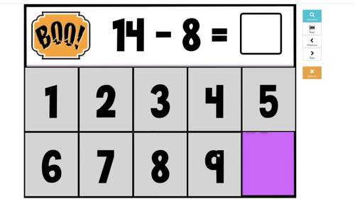 Addition and Subtraction Math Fact Practice | Boom Cards | Halloween