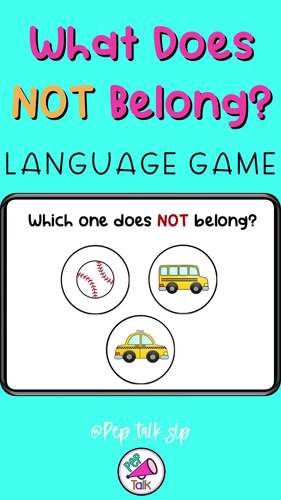 What Does Not Belong Category Mats, Task Cards, and Homework by Pep Talk