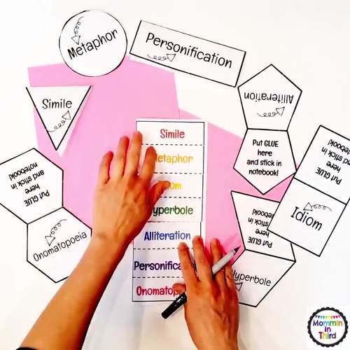 Figurative Language Foldable Notes and Flips l Test Prep l Study Guide