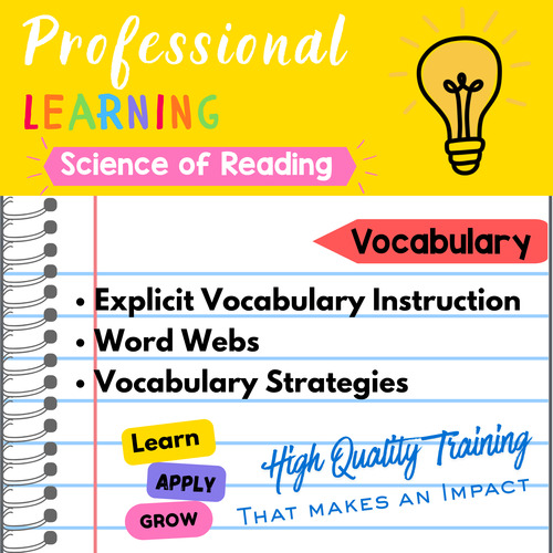 Preview of Vocabulary Training Video + Study Guide Science of Reading Professional Learning