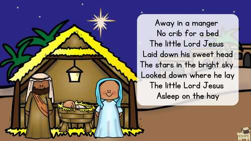 Preview of Music: Away In A Manger, Traditional Christmas Song, Vocal Music Education