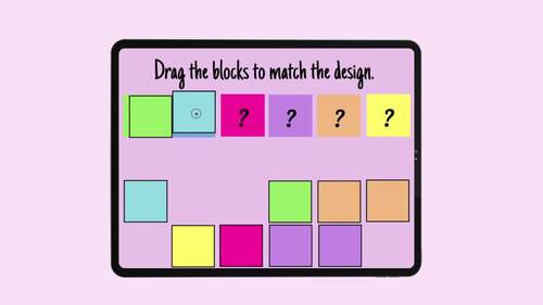 Copying Sequence Block Designs Boom Cards (ABLLS-R B9 Step 4) | TPT
