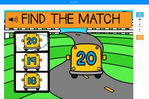 Back to School Buses! Number Identification Boom Cards™ Task Cards