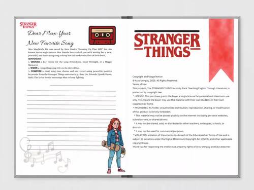 STRANGER THINGS ELA ESL Creative Activity Pack 12 Themed Worksheets