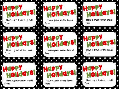 Printable Happy Holidays Gift Tag by Highs and Lows of a Teacher