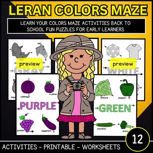 Learn Your Colors Maze activities back to school Fun Puzzles for Early ...