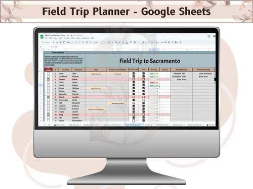 Field Trip Spreadsheet for Google Sheets | Includes 10 Custom Tabs and ...