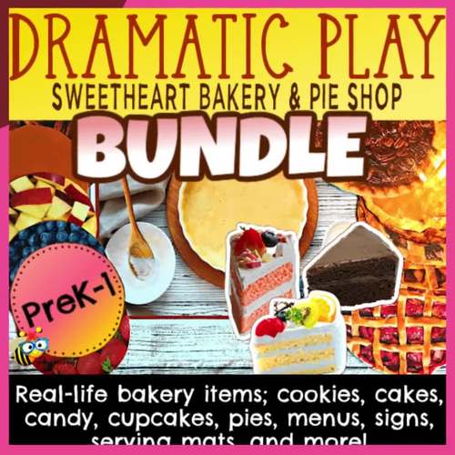 Dramatic Play Bundle Sweetheart Bakery and Pie Shop by Miss Fuzzy Bee