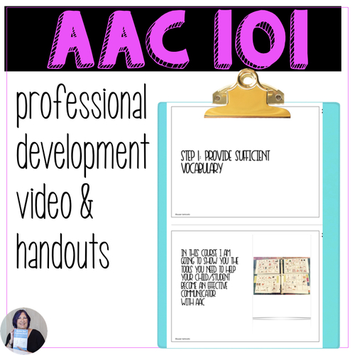 Preview of AAC Core Words Video Course Teaching AAC Core Vocabulary with Handouts