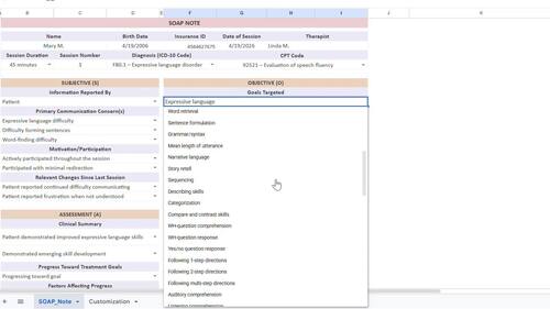 Speech Therapy SOAP Note Generator | SLP Documentation Template ...