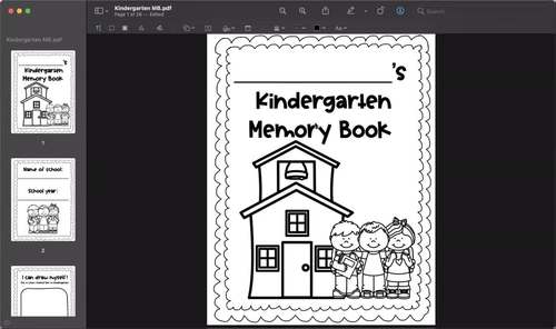Kindergarten End of Year Memory Book by PreK with Elena | TPT