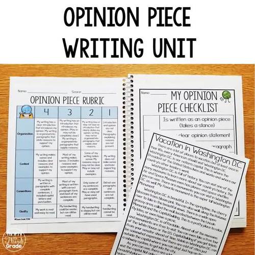 3rd Grade Opinion Piece Writing Unit W.3.1.A, W.3.1.B | TpT