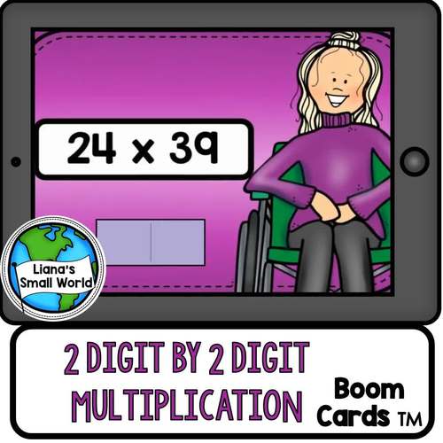 2 Digit by 2 Digit Multiplication Digital Task Cards BOOM tm | TPT