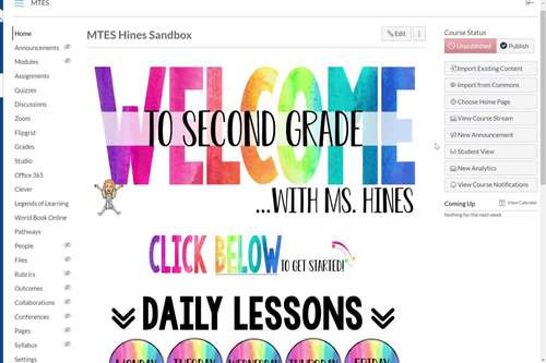 Customizable Canvas Template Digital Classroom Bitmoji Watercolor 