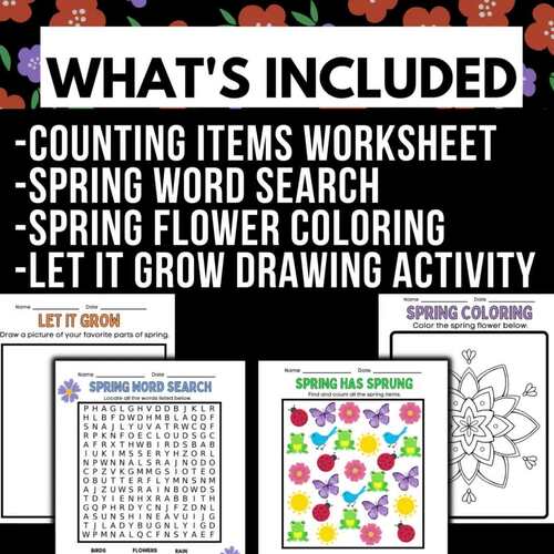 Spring Fun Activities Packet → No Prep / Printable Worksheets TPT