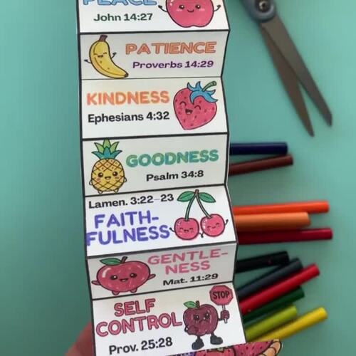 Fruit of the Spirit Folding Activity for Christian Kids Bible Activity ...