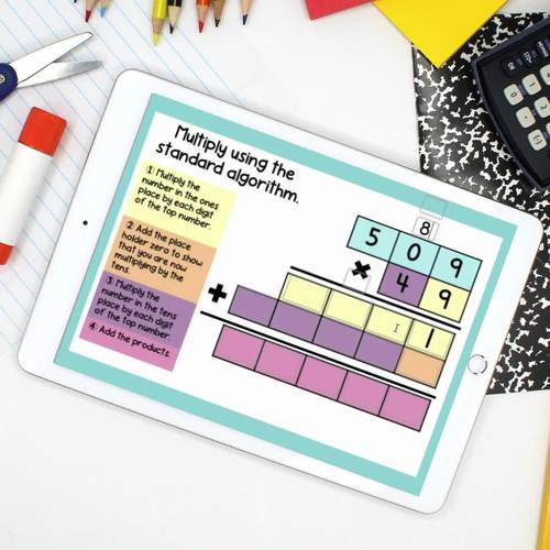 3 Digit by 2 Digit Multiplication Boom Cards - Digital Task Cards