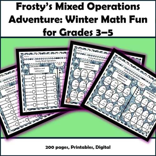 Frosty’s Mixed Operations Adventure: Winter Math Fun for Grades 3–5