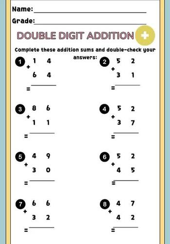 Addition and Subtraction Worksheet by Olivee store | TPT