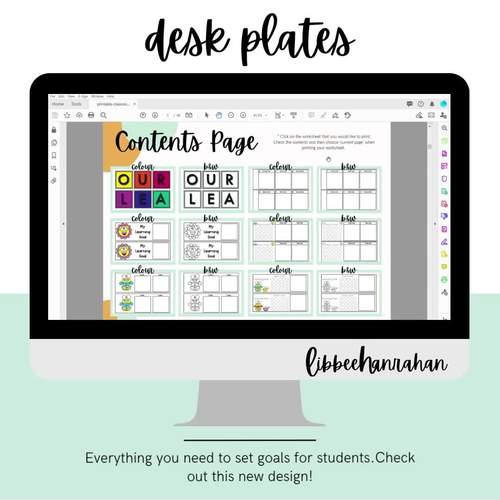 Classroom Desk Plates by Teacher Planning Resources TPT