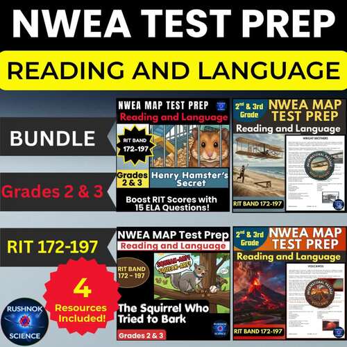 3rd Grade NWEA ELA MAP Reading Language Test Prep Practice Questions Bundle
