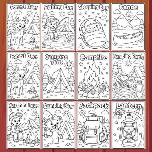 Camping Coloring Pages for Toddlers - 15 Fun Coloring Sheets -Summer ...