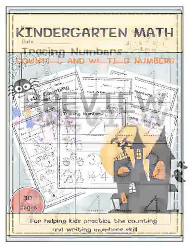 Halloween Kindergarten Math Worksheets | Counting and Writing Numbers