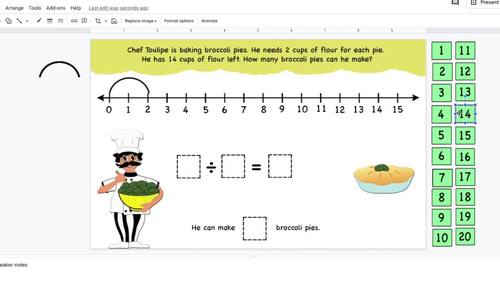 Division Activities, arrays, base 10 blocks, partial quotients, remainders