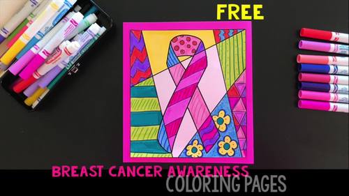 Breast Cancer Awareness Ribbon Coloring Sheet By Art With Jenny K