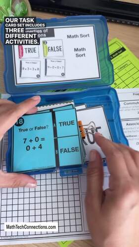 3rd Grade Multiplication Properties Math Task Cards & Math Mat Centers, Review