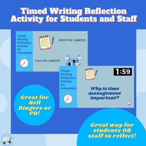 Preview of Timed Writing Reflection Activity 4 Students/Staff with Time for Share-Out - V1