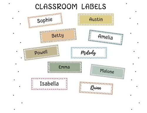 Classroom Labels, Student Name Tags, Editable Name Tags, Book Bin Labels